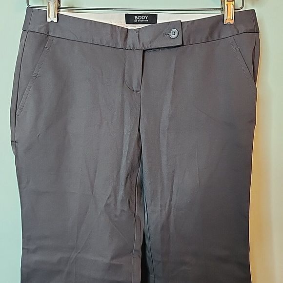 Body By Victoria Womens Dress Pants Flared The Kate Fit Gray Pockets VS Size 4 - Picture 2 of 14